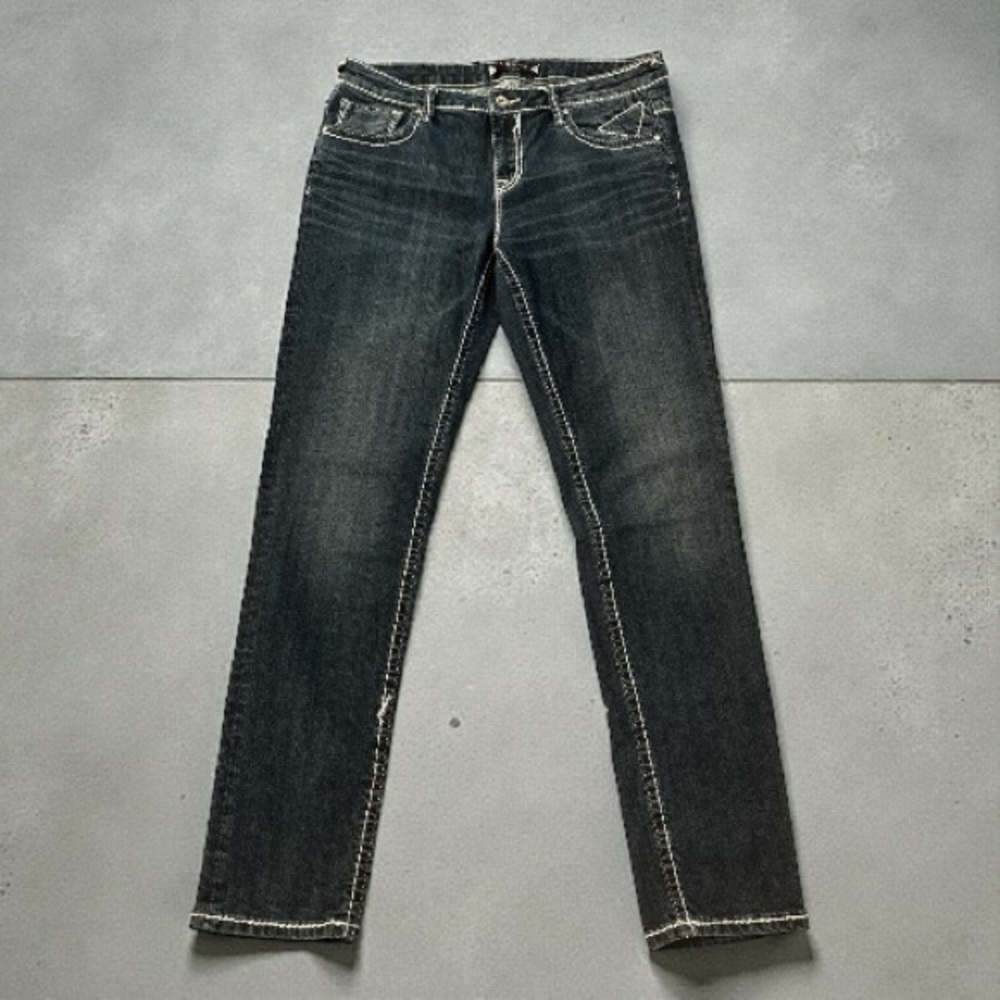 Vigoss Dark Blue Skinny Jeans With Rhinestones Size 32